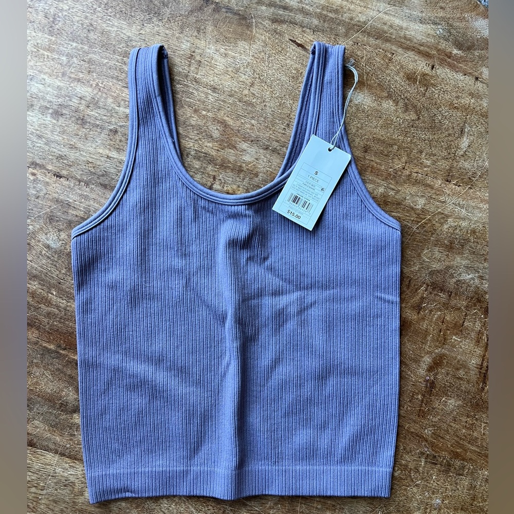 A New Day Lavender Ribbed Tank Top